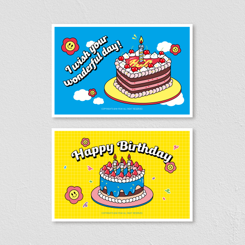 [엠픽] 생일 케이크 엽서 마블케이스, 디즈니케이스